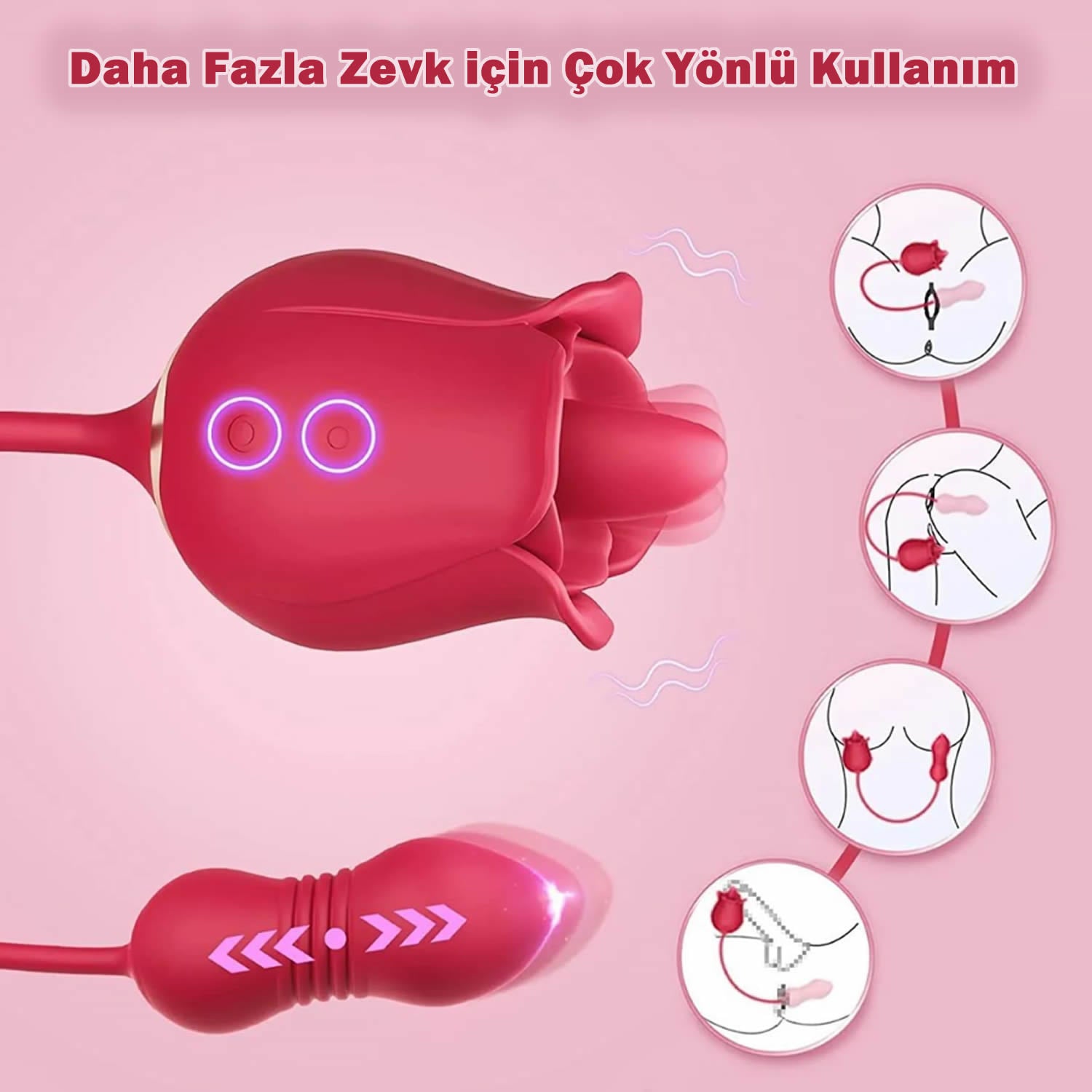Do it Love - Sonsuz Zevk Gül Vibratör – İleri Geri Hareket, Titreşim ve Yalama