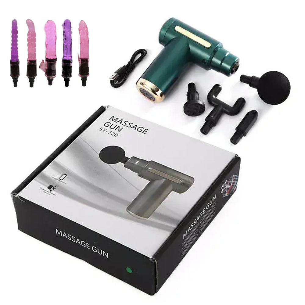 Do it Love - Strong Vibratör Masaj - 5 Farklı Dildo Başlık + 4 Farklı Masaj Başlığı - 6 Titreşim  - Hız Ayarlı - Bataryalı