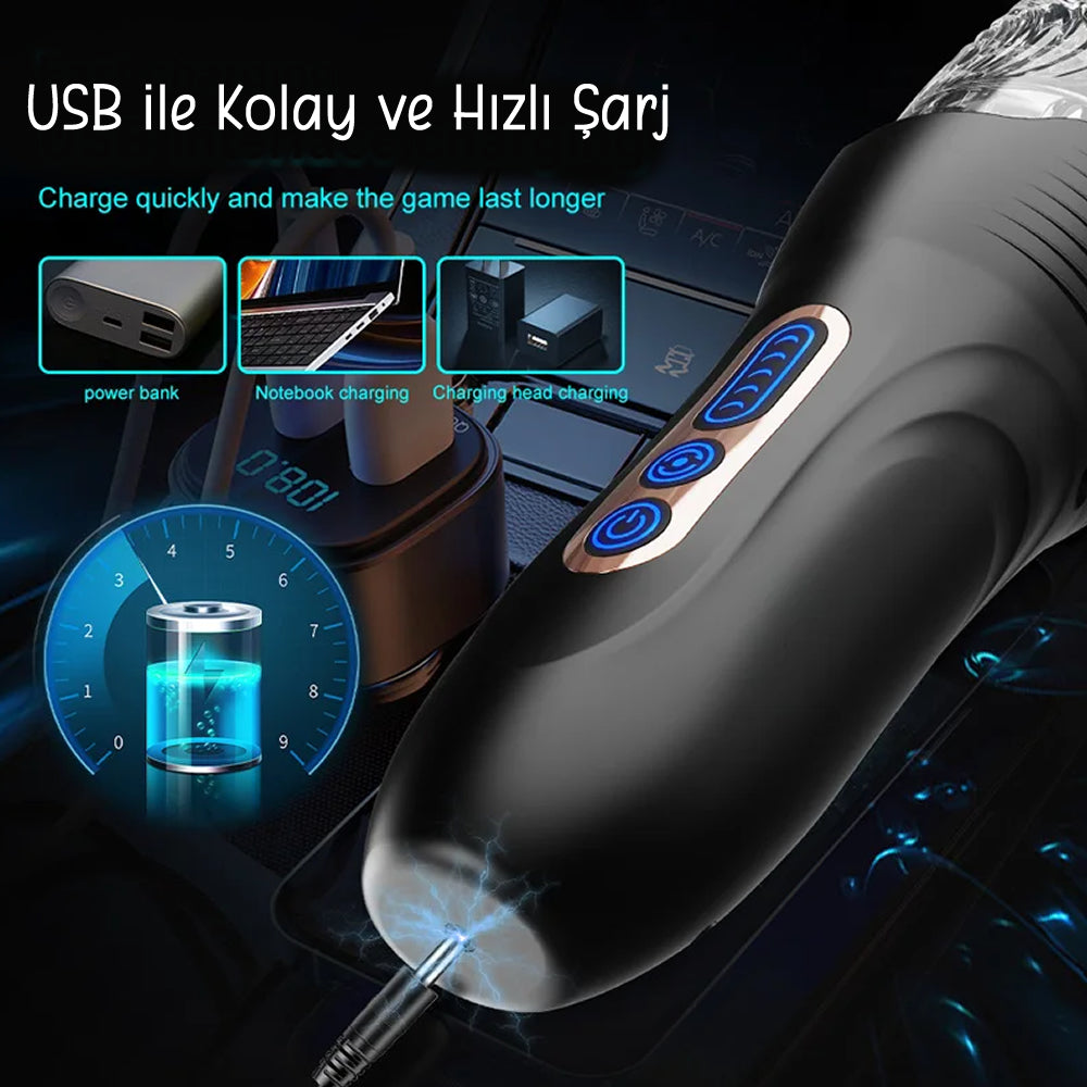 Do it Love - 360 Dönerli Başlık - İleri Geri Hareket ve 10 Titreşim Modu - Mastürbatör