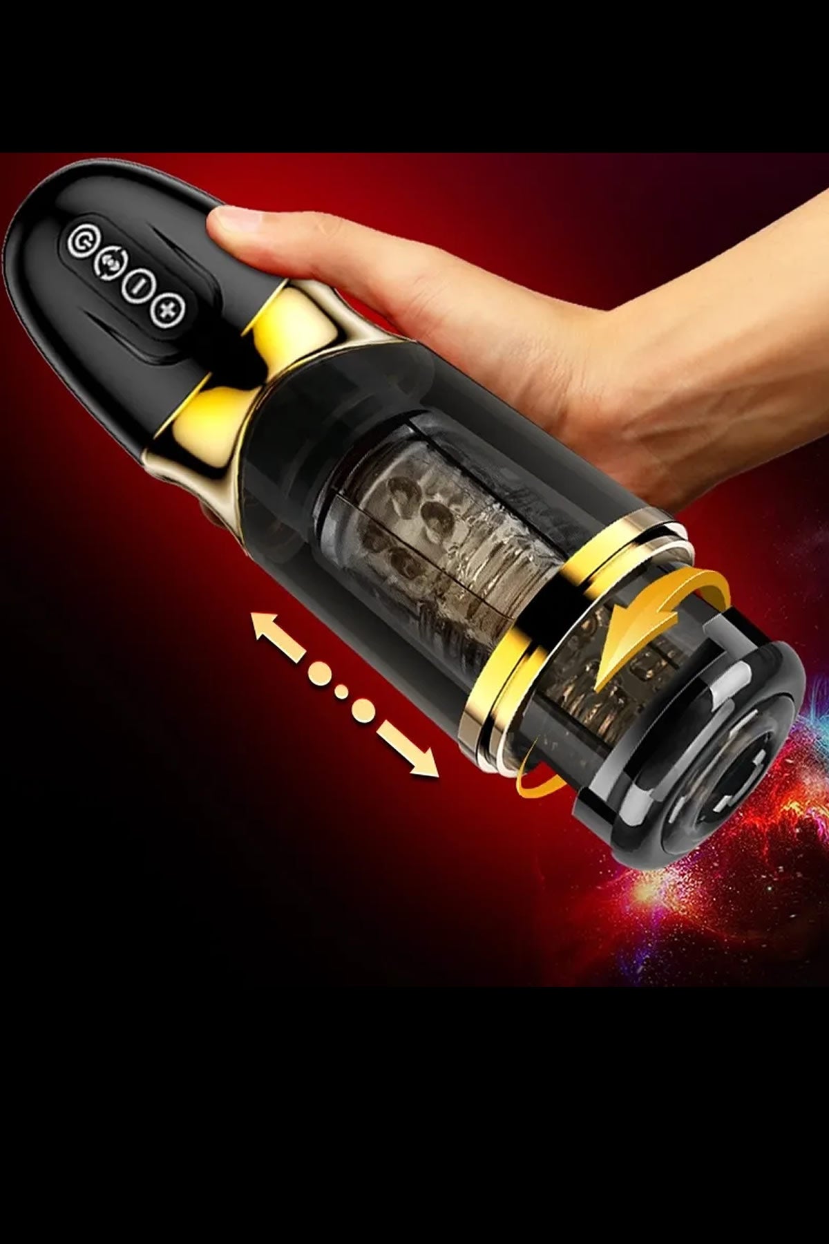 Do it Love - Otomatik Vantuzlu Mastürbatör - Eller Serbest - USB Şarjlı - Realistik Vajina - Siyah