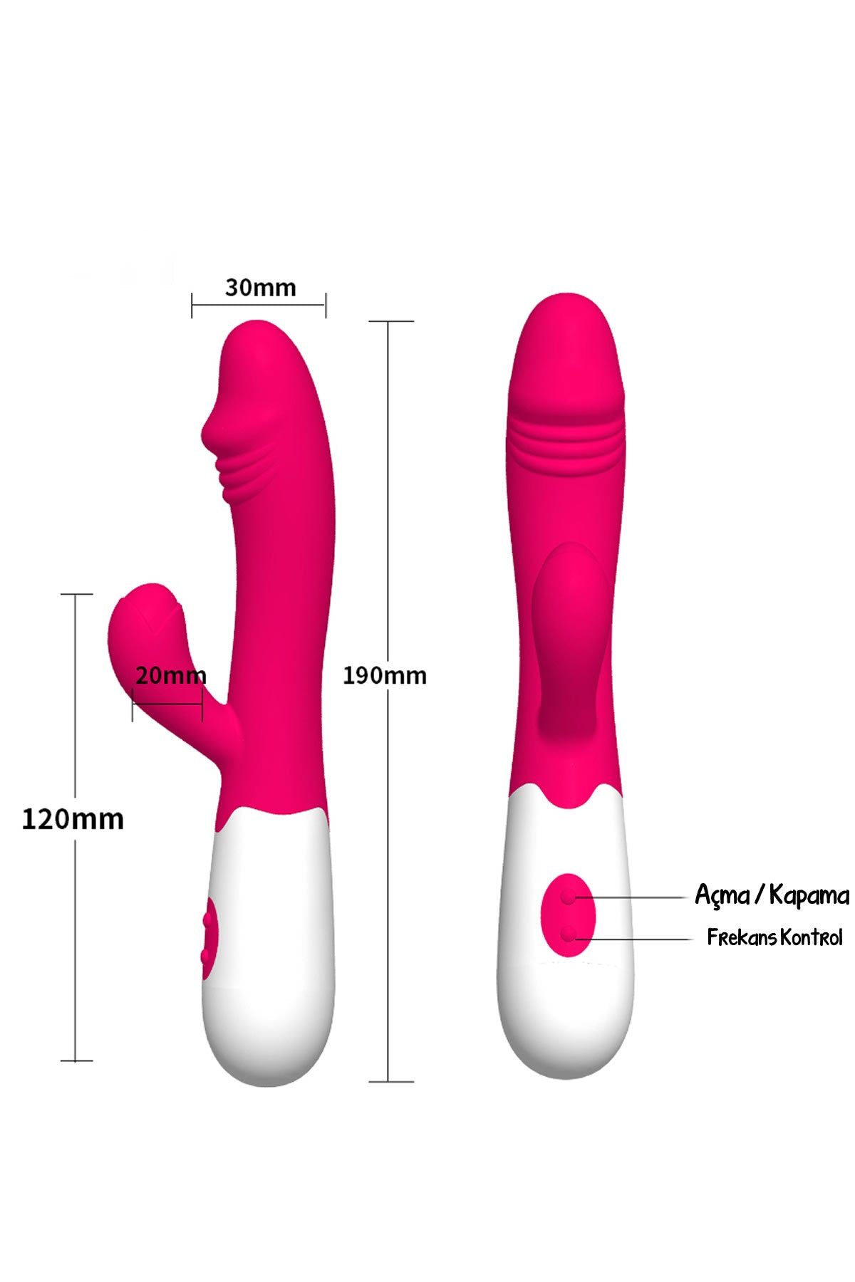 Do it Love - Rabbit Vibratör Dildo - Çift İşlevli Titreşimli - Vajinal ve Anal Mastürbatör – Pembe