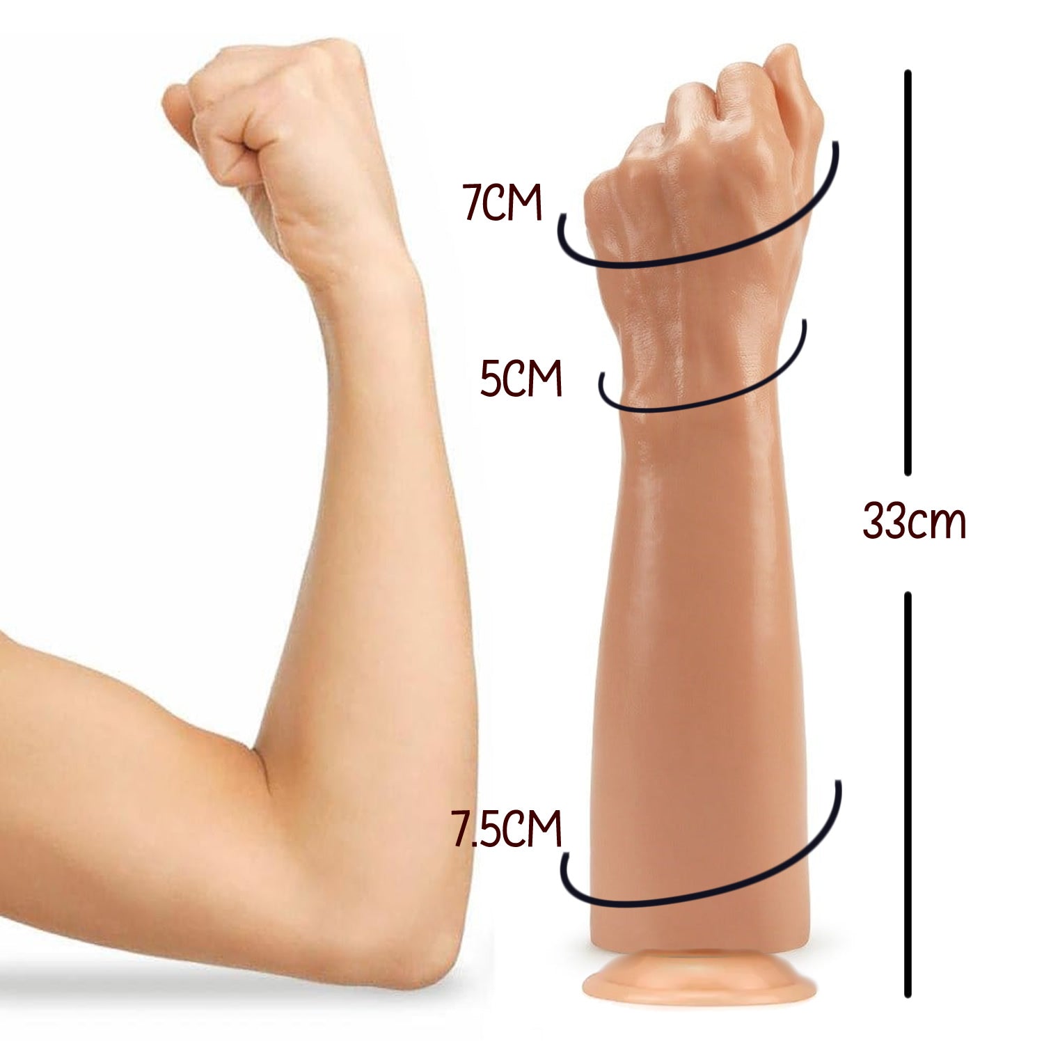 Do It Love - Vantuzlu Yumruk Dildo - 33cm Büyük Boy - Ultra Maksimum Zevk - Big Bang