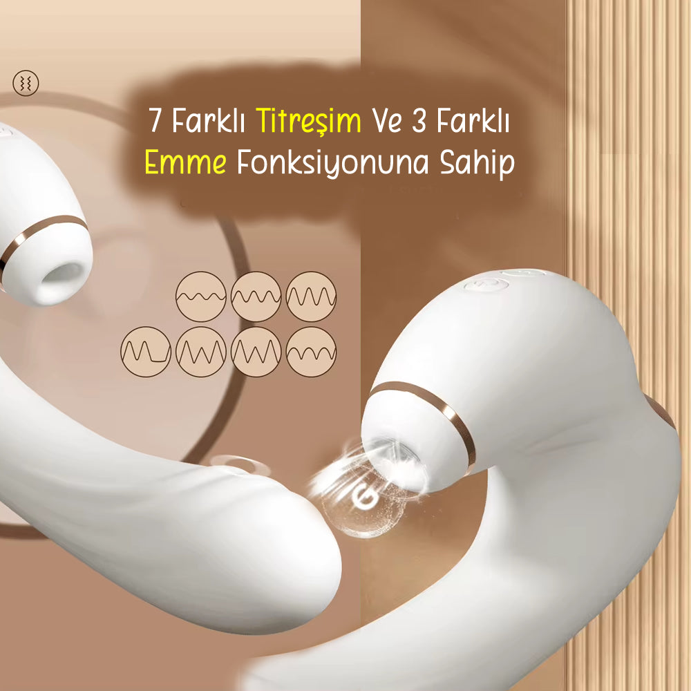 Do it Love -3 Mod Klitoris Emme Simülatörü - 7 Güçlü Titreşim Modu - Su Geçirmez Vibratör - Saklama Kesesi Hediye