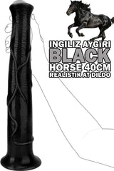 Do it Love - İngiliz Aygırı Siyah Dildo Vantuzlu - Black Horse Dildo 38cm Uzunluk