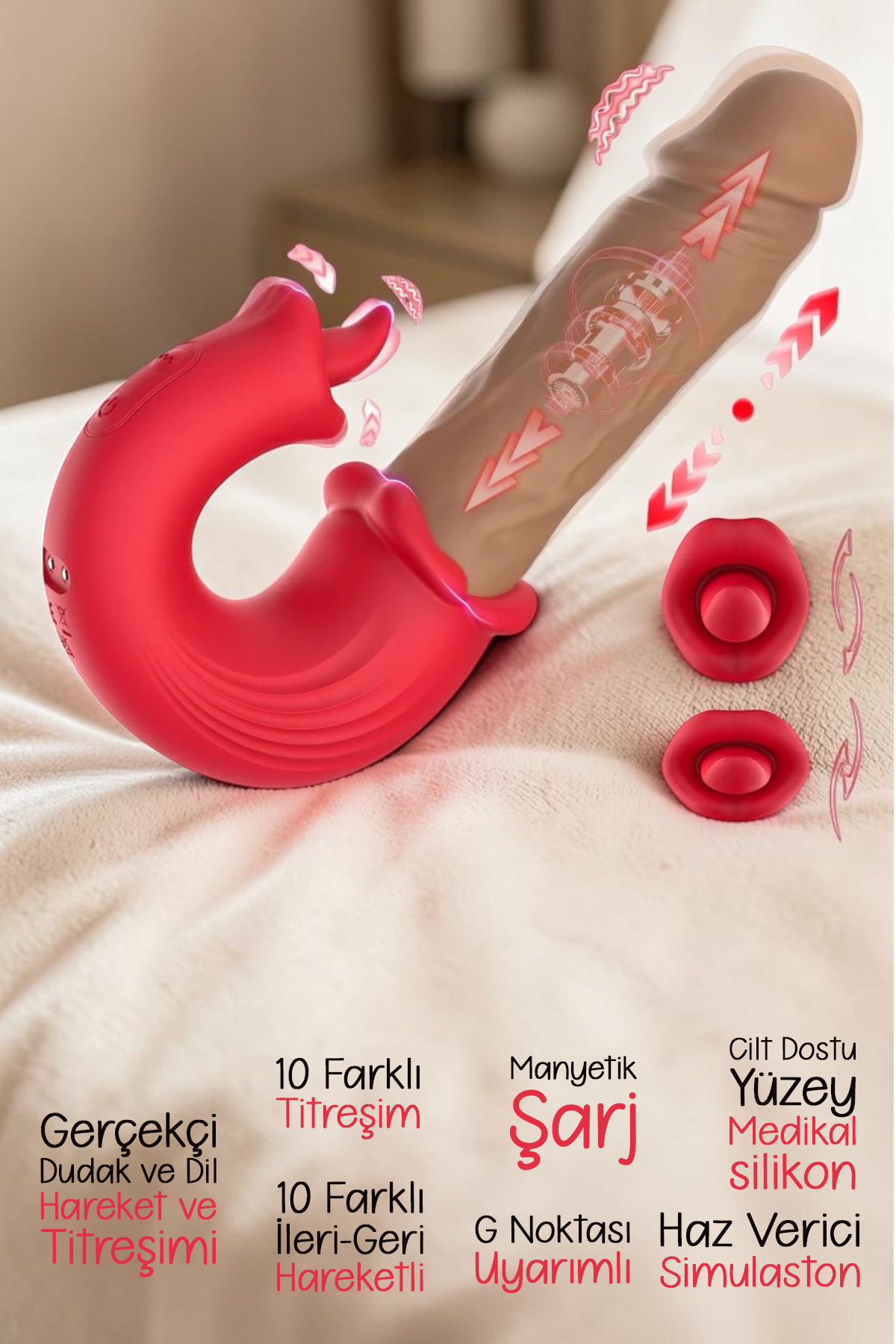 Do it Love - Fantasy Dream Dilli Hareketli Dildo - Titreşim, İleri Geri ve Ağız simülasyonu
