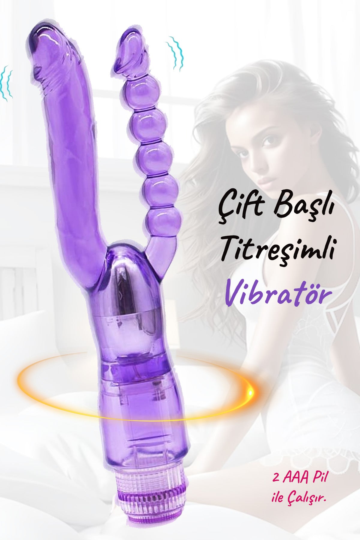 Do t love - Çift Başlı Titreşimli Silikon Dildo - Pilli - Double Zevk