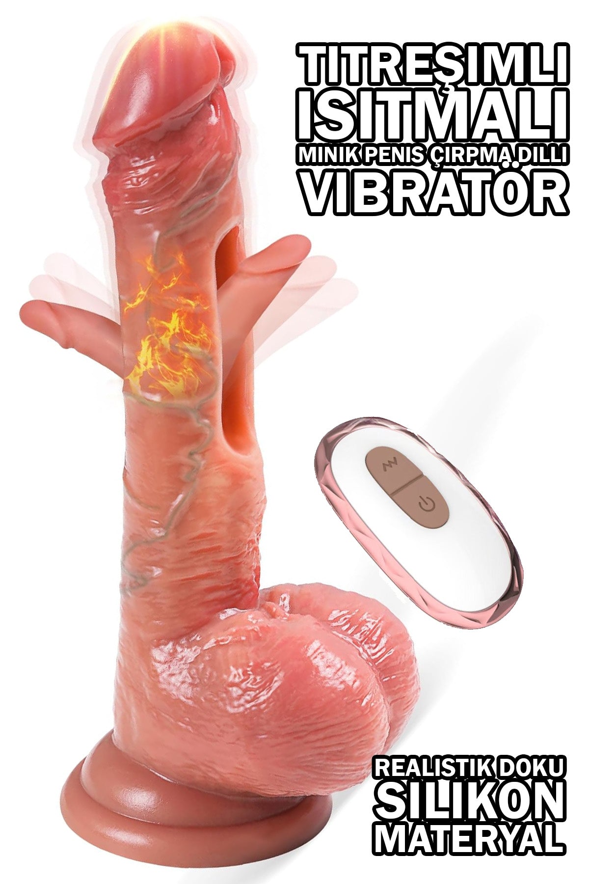 Do it Love -Titreşimli Çırpma Dilli Realistik Dildo Vibratör Uzaktan Kumandalı Şarjlı Vantuzlu - Peniscikli