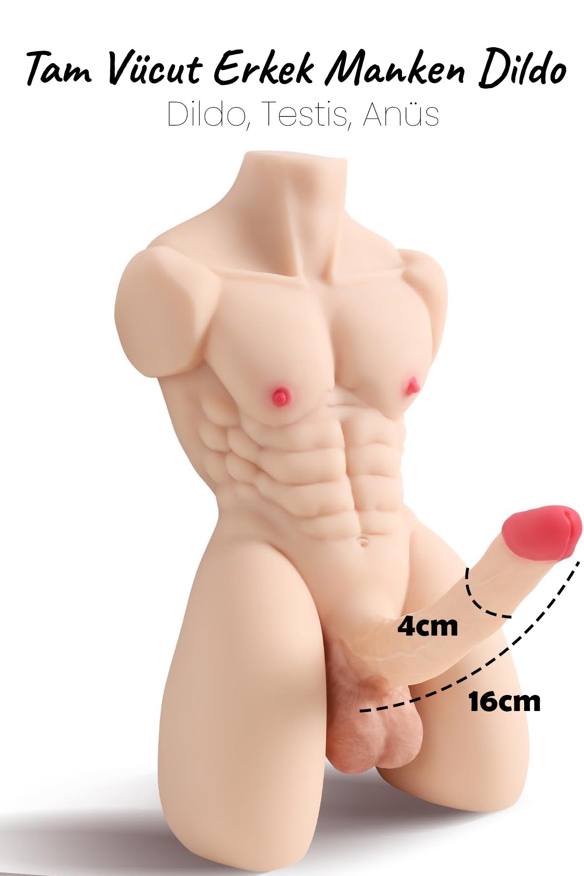 Do it Love - Tam Vücutlu Erkek Manken Dildo - Beyaz Ten