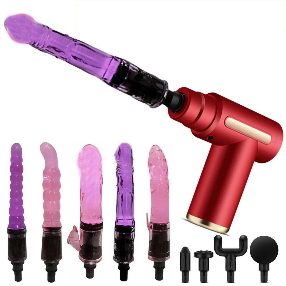 Do it Love - Strong Vibratör Masaj - 5 Farklı Dildo Başlık + 4 Farklı Masaj Başlığı - 6 Titreşim  - Hız Ayarlı - Bataryalı