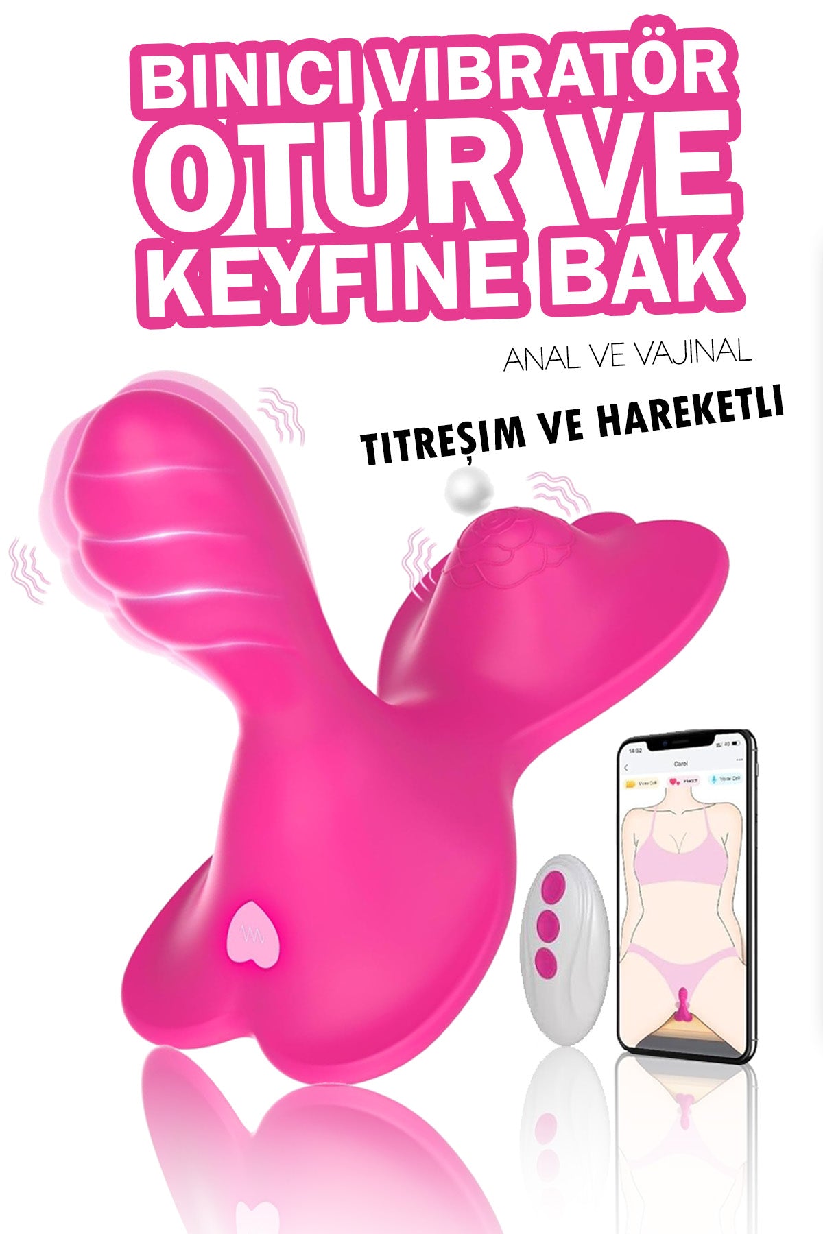 Do it Love - Binici Vibratör Otur ve Kullan - Anal ve Vajinal Kullanım - 9 Titreşimli -  Kumanda ve APP Kontrollü